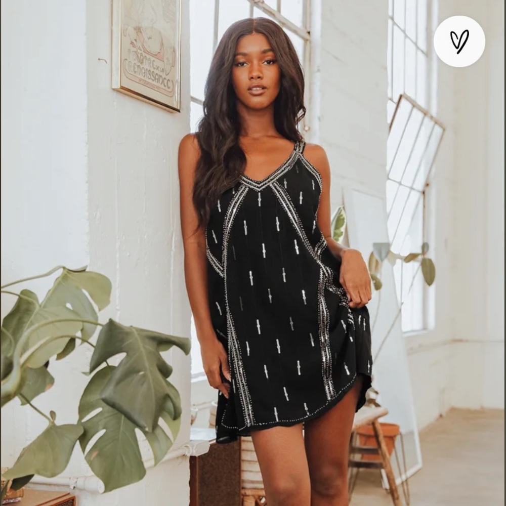 Lulu's Black and White Patterned Dress